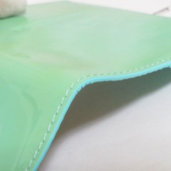 Auth Vintage Tiffany & Co. Blue Patent Leather Passport Holder Case Cover in Box