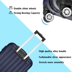 Navy Blue 3 in1 Multi Large Capacity Traveling Storage Suitcase Luggage Set