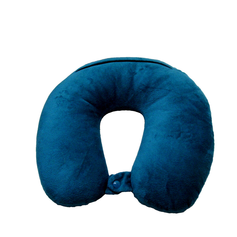 Solid Color U Shaped Travel Pillow Neck Support Head Rest Airplane Teal Green
