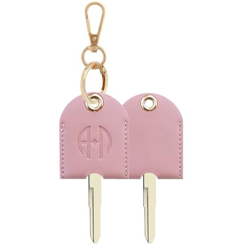 Leather Keys Sleeve for Broken Car Key Loop Large – Pink 06 (2.4″x1.83″)