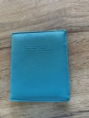EFFY Turquoise Synthetic Passport Holder Wallet with Clear Window & Sleeves