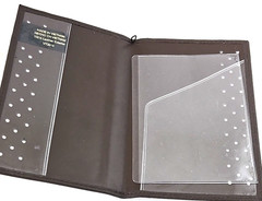 Leather Passport Cover Dark Brown ID Holder Wallet Travel Case