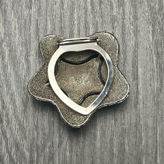 Silver Tone Star Flower Clip-On Pendant Enhancer Scarf Slide Fashion Jewelry