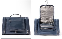 New baggallini Hanging Toiletry Kit Blue Mist Gloss Ripstop Multi Pocket $50