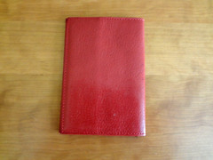 Unisex Abas Red Leather Bifold Passport Cover Case Made in USA