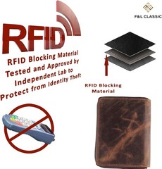 Unisex RFID Blocking Bifold Wallet – Distressed Brown