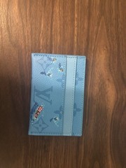 Louis Vuitton Blue Monogram Passport/ID Holder Wallet Organizer Card Case