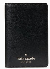 NWT Kate Spade WLR00142 Staci Passport Holder Black Saffiano Leather