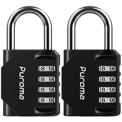 Puroma 2 Pack Combination Lock 4 Digit Padlock for School Gym Locker, Sports Loc