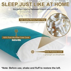 Luxury Memory Foam Travel Pillow – Cooling Compact Support for Camping & Travel