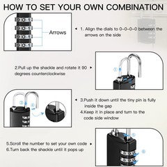 10 Pcs 4 Digit Combination Lock Small Combo Luggage Number Locks Outdoor Waterpr