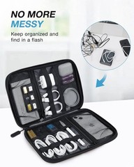 Black Nylon Tech Organizer with Elastic Loops – Perfect for Traveling Gadgets