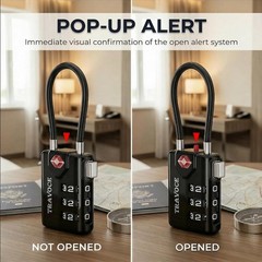 Combination Cable Locks, 3-Digit Code, 6 Pack