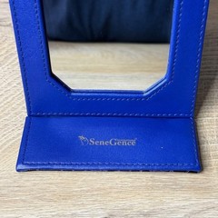 SeneGence International Blue Purple Crocodile Bow Travel Vanity Folding Mirror