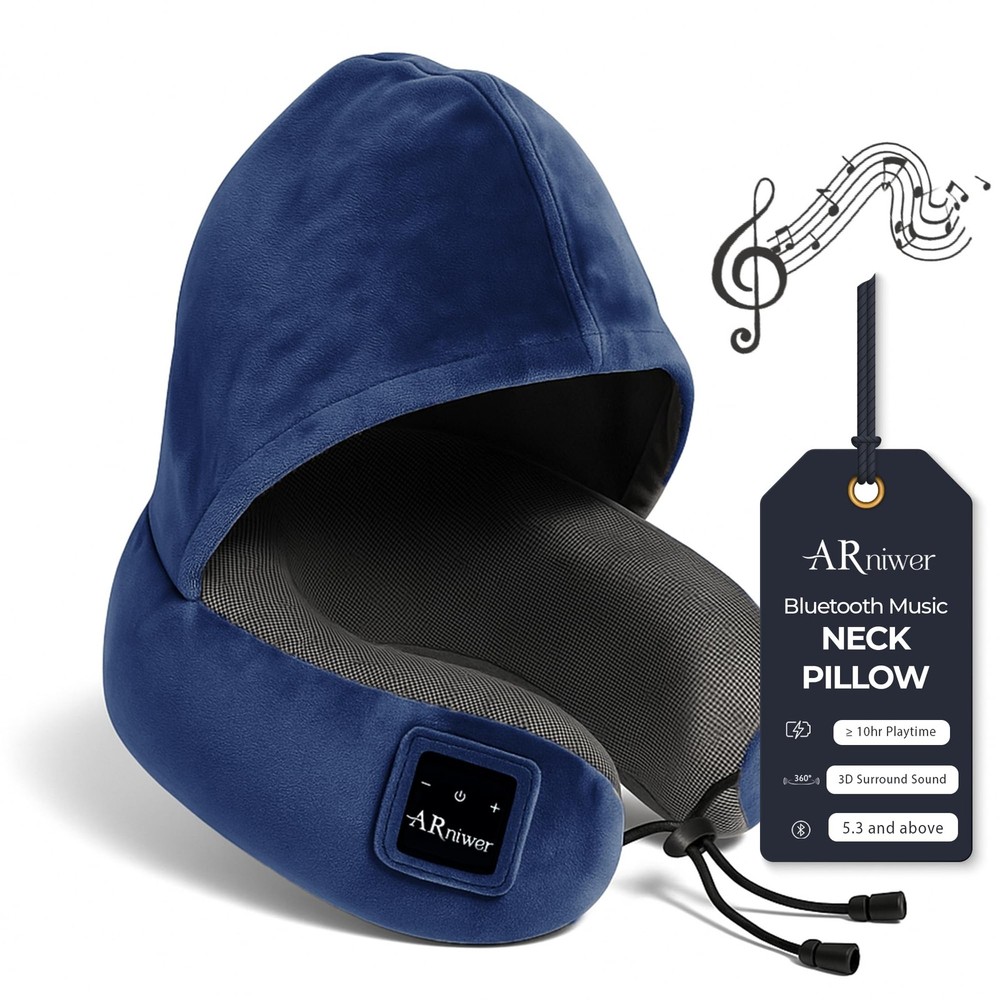 Bluetooth Music Semicircular Neck Pillow with Hood Wireless Bluetooth Speaker…
