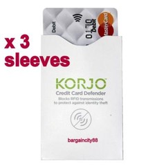 3 PCS Anti RFID Blocking Card Sleeve-Secure Credit/Debit Card Holder ID Wallet