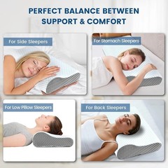 Ergonomic Memory Foam Pillow for Neck Pain Relief – Sleep Comfortably Blue/Grey
