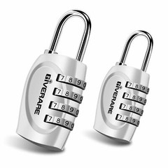 Pack of 2 Small Combination Number Lock Outdoor Waterproof Padlock with 4 Digit