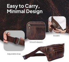 Leather Crossbody Bag for Women – Fanny Pack for Men – Sling Bag for Brown