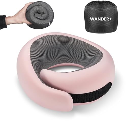 WANDER PLUS® Travel Pillow, 100% Pure Memory Foam Travel Neck Pillow Airplane…