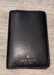 Kate Spade Stacie Passport Credit Card Holder Gold Metal Logo