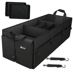 Extra Large Trunk Organizer 98L Collapsible Car Storage Trunk XX-Large Black