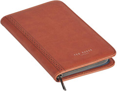 Ted Baker Tan Vegan Leather Brogue Travel Documents Holder/Organiser with Pen