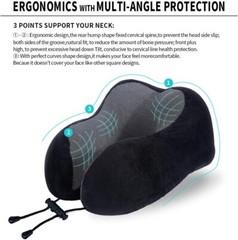 Almohada el cuello la cabeza de espuma viscoelástica para avión y viaje automóvi
