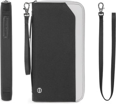 Porta pasaporte viaje familia rfid grande organizador con bolsillos tarjetas