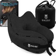 SNUGL Travel Pillow – Memory Foam Neck Cushion – Flight Pillow | 2 Sizes