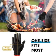 200 Pcs Black Disposable BBQ Nitrile Gloves with 4 X-Large, Black, Dark Gray