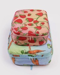 NEW! Baggu *LARGE* PACKING CUBE SET in “Carrots & Berries” Recyc. Nylon, Ltd. Ed