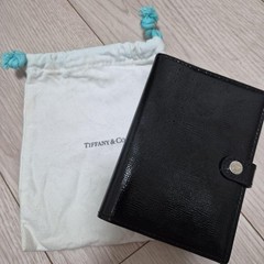 TIFFANY & Co. Passport Case Holder Black color Patent Leather Enamel Button