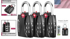 TSA Approved 3-Digit Combination Locks – 3-Pack for Ultimate Luggage Security