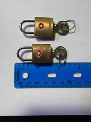 Brinks TSA Approved Luggage Locks Travel Padlock Brass Set of 2 1 Key Each