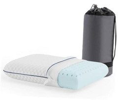 Cooling Gel Memory Foam Camping Pillow – Size, Ventilated Travel 1 Pack