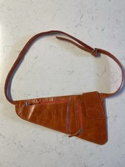 Vintage Genuine Leather Crossbody Passport Bag Anti Theft Travel Organizer Brown
