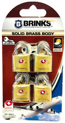 Brinks Solid Brass TSA Approved 22mm Luggage Lock 4-Pack 161-20471 Travel Sentry