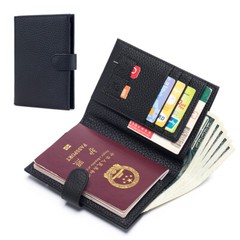 Slim RFID Genuine Leather Passport Holder Travel Bifold Wallet For Men Women