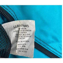 LL Bean Personal Organizer Hanging Toiletry Bag Teal Blue Nylon Travel Camp Logo