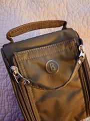 Bogner For Lufthansa First Class Khaki Green Travel Toiletry Amenity Bag Zip