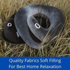Hypoallergenic Neck Pillow – Soft Velvet Travel Support for Neck Pain Relief
