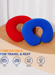 2pcs Inflatable U-Shaped Travel Neck Pillows – Portable & Folding Design – NEW