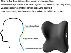 2 Pack Car Neck Pillow Support, Headrest for Driving with Adjustable Strap, Memo