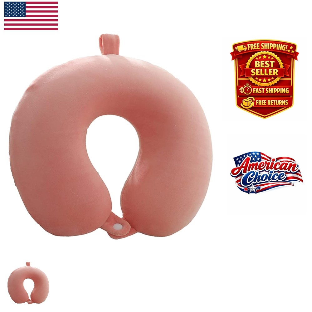 Portable Travel Neck Pillow – Soft Memory Foam Cushion with Washable Cover