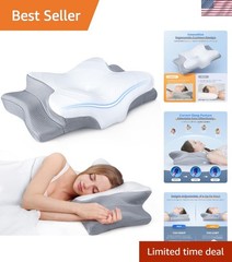Queen Size Adjustable Neck Relief Pillow – Breathable Ergonomic Cooling Design