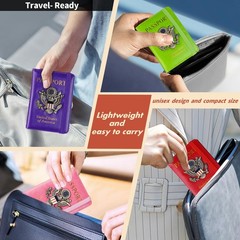 Passport Holder Cover Travel Wallet RFID 5.6 x 4 x 0.32 inches, Purple