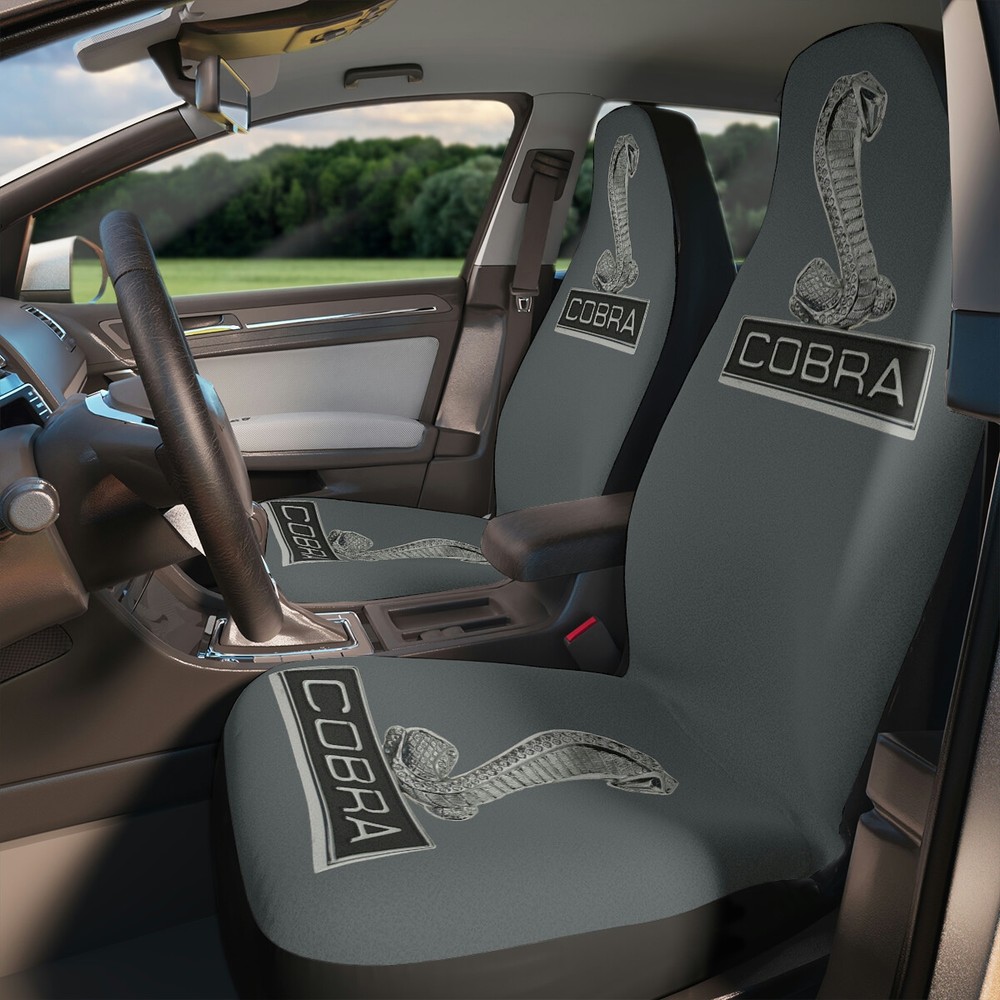 Dark Grey Cobra Ford Mustang Classic Muscle Car Guy Gift SEAT Covers