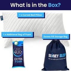 Neck Support Pillow Memory Foam Adjustable for Side and Back Sleepers Queen