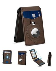 Airtag Wallet for Men, Mens Smart Wallet for Air Tag RFID Blocking, Brown